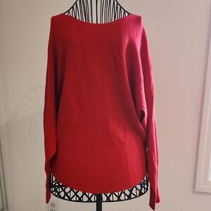 Chic Off-the-Shoulder Red Sweater